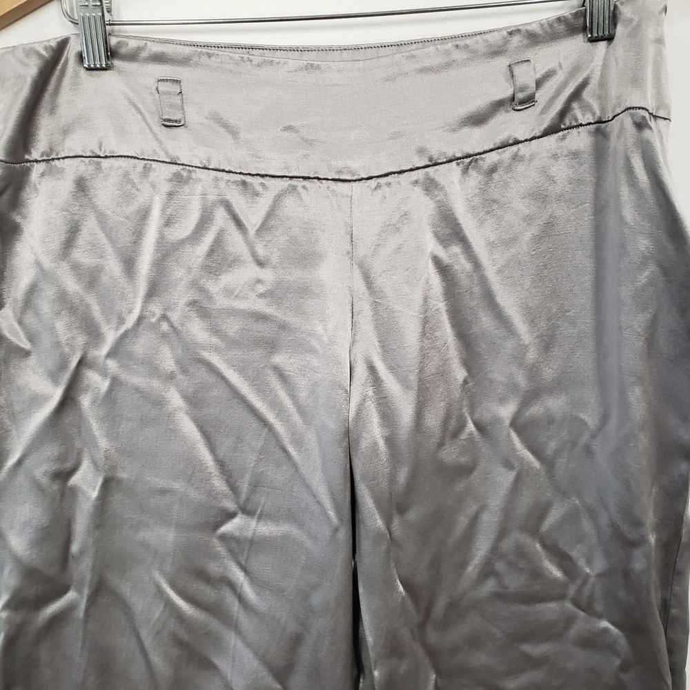 Vintage Wet Seal Mimi Chica Silver Satin Wide Leg Pants Y2K Size 13 Party Glam - Picture 3 of 7